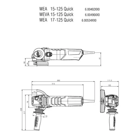 METABO - WEV 17-125 Quick Meuleuse d'angle ø125mm 1700W