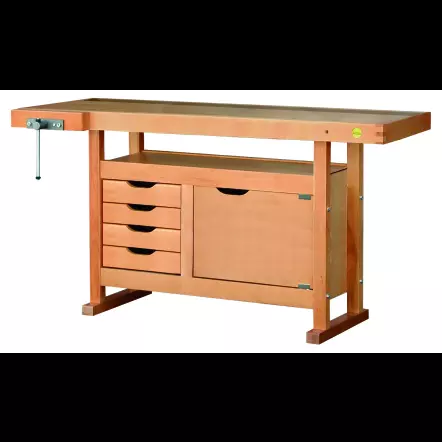 OUTIFRANCE - 0013156 Établi Bois à Caisson - 1500x500 mm - 1 porte / 4 tiroirs
