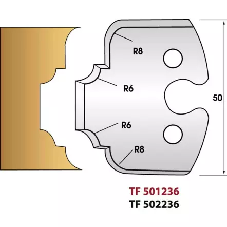 LEMAN - Jeu de 2 fers de toupie 236 Multi-baguette congé et quart de rond