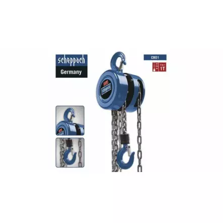 Scheppach - Palan à chaîne CB01, 1T de Charge max et 3m de Levage