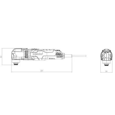 METABO - MT 400 Quick Set - Outil multifonctions - Coffret metaBOX + set 17 accessoires