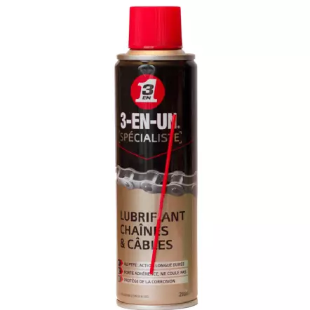 3-EN-UN Lubrifiant PTFE 3EN1 Chaînes et câbles aérosol (250 ml)