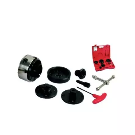 Mini mandrin M33x3.5 Ø95 mm avec 3 jeux de mors et outil de vissage