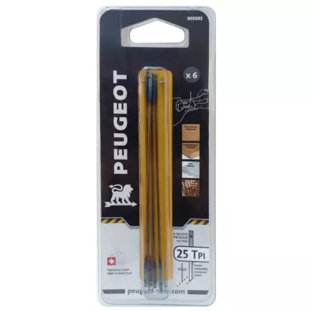 PEUGEOT - Kit de 6 lames à chantourner à ergots (127 x 2.00 x 0.25 mm)