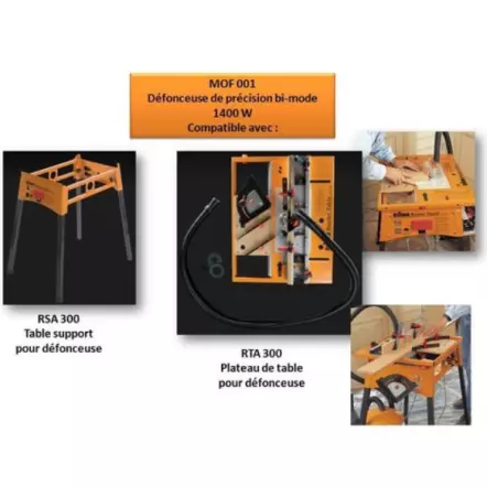 MOF001 - Défonceuse de précision bi-mode plongeante 1400 W