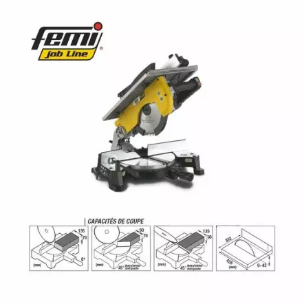 FEMI - Scie à onglet TR 235 avec table de délignage diamètre de lame 250 mm