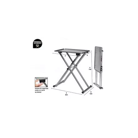 Femi - 300 PLUS JOBBY Établi pliable gris en acier profilé - 3 hauteurs de travail possibles