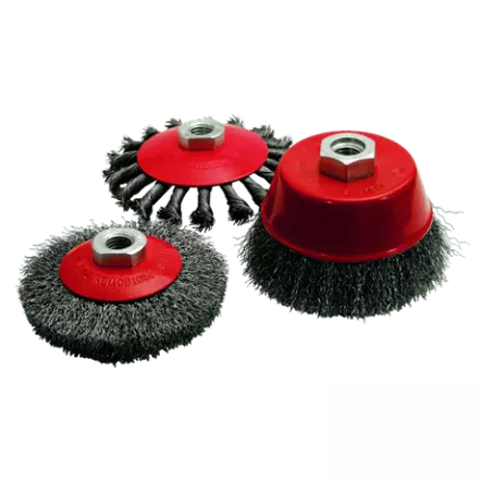 Leman - Lot de  3 brosses  conique / cuvette en fil acier ondulé ou torsadé