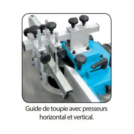 TOU030 - Toupie tenonneuse en arbre de ø 30mm avec chariot - 230V - 50HZ / 2800W - 3,8CV