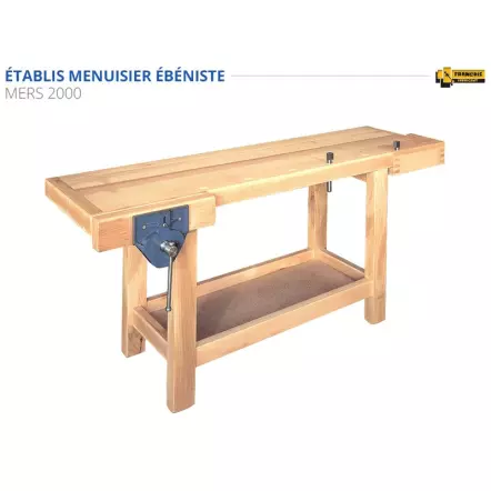 ETABLIS FRANCOIS - MERS Établis Menuisier Ébéniste presse avant à serrage rapide PR52 (1500, 2000, 2200, 2400 mm)