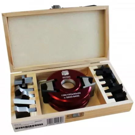 UNISET40 - Coffret Porte-outil universel pour toupie Alésage 30 - Hauteur 40 + 6 fers et contre-fers