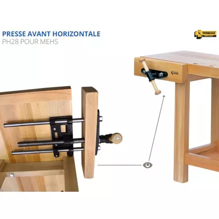 MEHS Etablis Menuisier Ebéniste avec presse avant horizontale PH28 (Longueur : 1500,2000,2200 et 2400 mm)