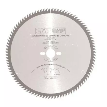 Lame circulaire Diam. 300mm 96 Dents pour Matériaux non Ferreux, Plastique, Laminés - CMT