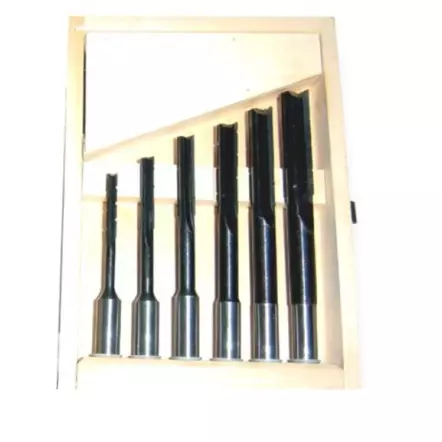 Coffret 6 mèches à mortaiser à gauche en acier WS ø 6 à 16 x Q 6 à 13 mm Holzprofi