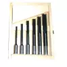 Coffret 6 mèches à mortaiser à gauche en acier WS ø 6 à 16 x Q 6 à 13 mm Holzprofi - 1