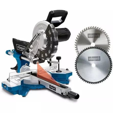 SCHEPPACH - HM254 Scie à onglet - 2000 W - Lame Ø 255mm (60 dents) Multimatériaux + 1 lame 48 dents OFFERTE !