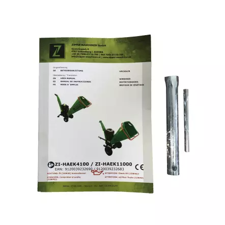ZI-HAEK11000 Broyeur de Végétaux Thermique Professionnel 9000W - Diamètre max. 120 mm