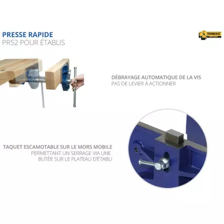 EMR Etablis menuisier avec presse avant à serrage rapide PR52