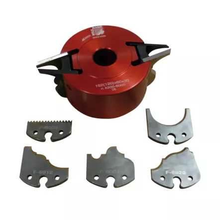 UNISET60 - Porte-outil universel pour toupie Alésage 30 - Hauteur 60 + 6 fers et contre-fers