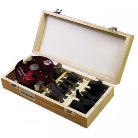 UNISET60 - Porte-outil universel pour toupie Alésage 30 - Hauteur 60 + 6 fers et contre-fers