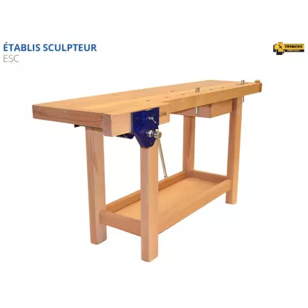 ESC - Établi Sculpteur / Luthier avec presse avant à serrage rapide PR52 (presse avec système de débrayage rapide et automatique)