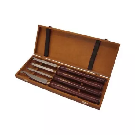 ADSRS4TLG - Coffret de 3 gouges de tournage anneaux prisonniers + 1 racloir acier