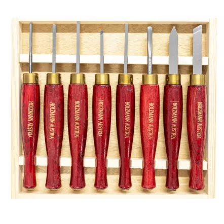 HOLZMANN - HM8TLG Coffret de 8 outils de tournage acier HSS