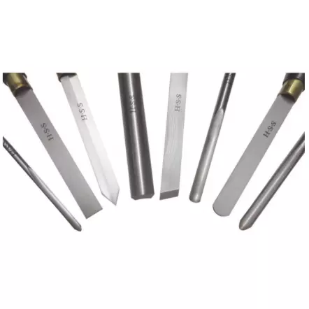H8TLGN - Coffret de 8 outils de tournage pro acier HSS