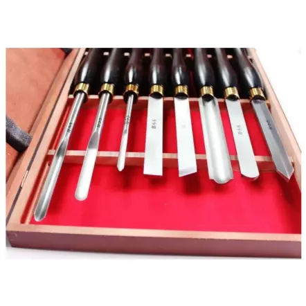 H8TLGN - Coffret de 8 outils de tournage pro acier HSS