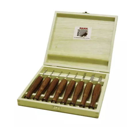 HOLZMANN - HM8TLG Coffret de 8 outils de tournage acier HSS