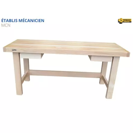 MCN Etabli mécanicien de qualité professionnelle avec largeur plateau 700 mm et 2 tiroirs