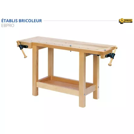 EBPRO Établi Bricoleur avec 2 Presses horizontales PH24 et poteaux de serrage PM