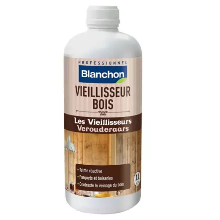 BLANCHON - Vieillisseur Bois à teinte réactive pour parquets et boiseries - Incolore 1 Litre