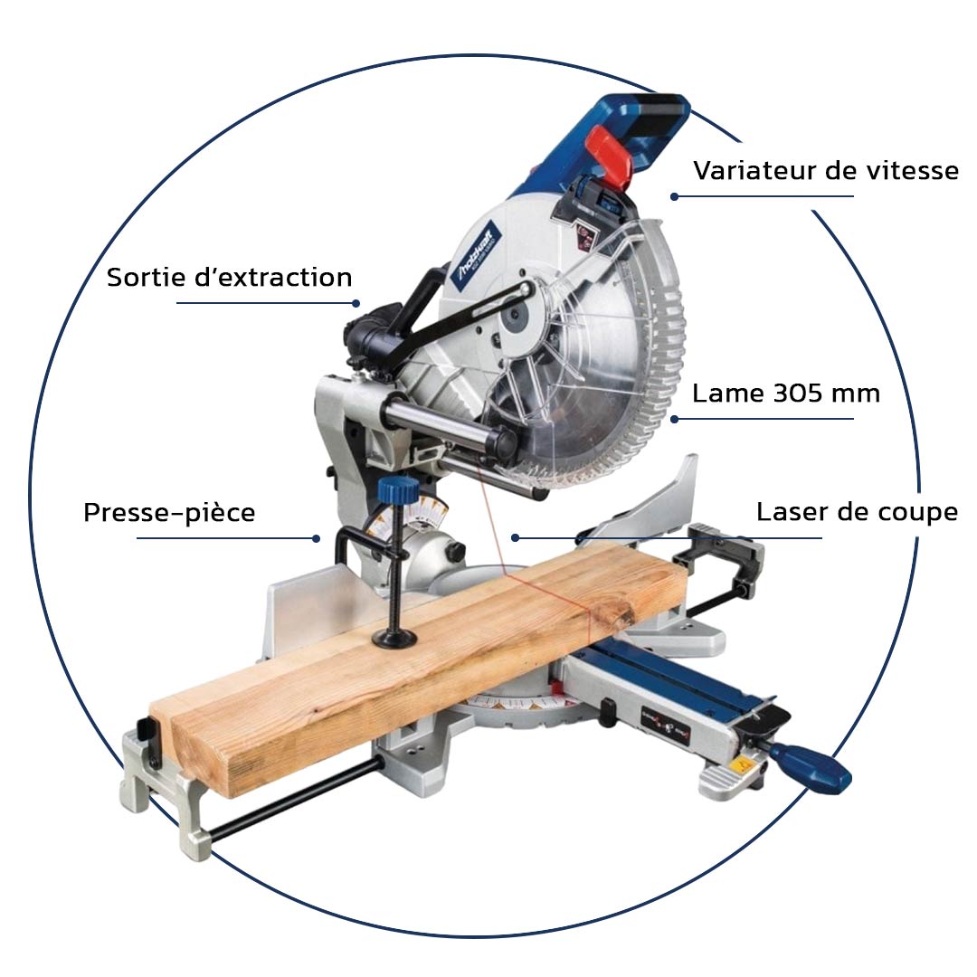Caractéristiques techniques de la scie à onglet